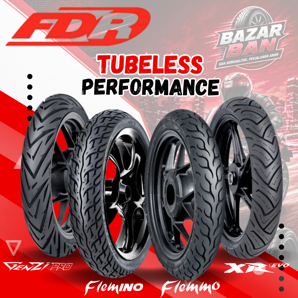 (PRODUKSI TERBARU) BAN FDR RING 14 TUBELESS / ( 80/80 - 90/90 - 100/80 - 110/80 - 120/70 - 140/70 ) 