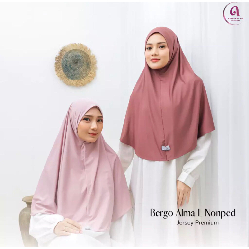 Hijab Alma Instant uk L / Bergo Alma Instant / Hijab nonped / hijab daily / kerudung simple / Hijab 