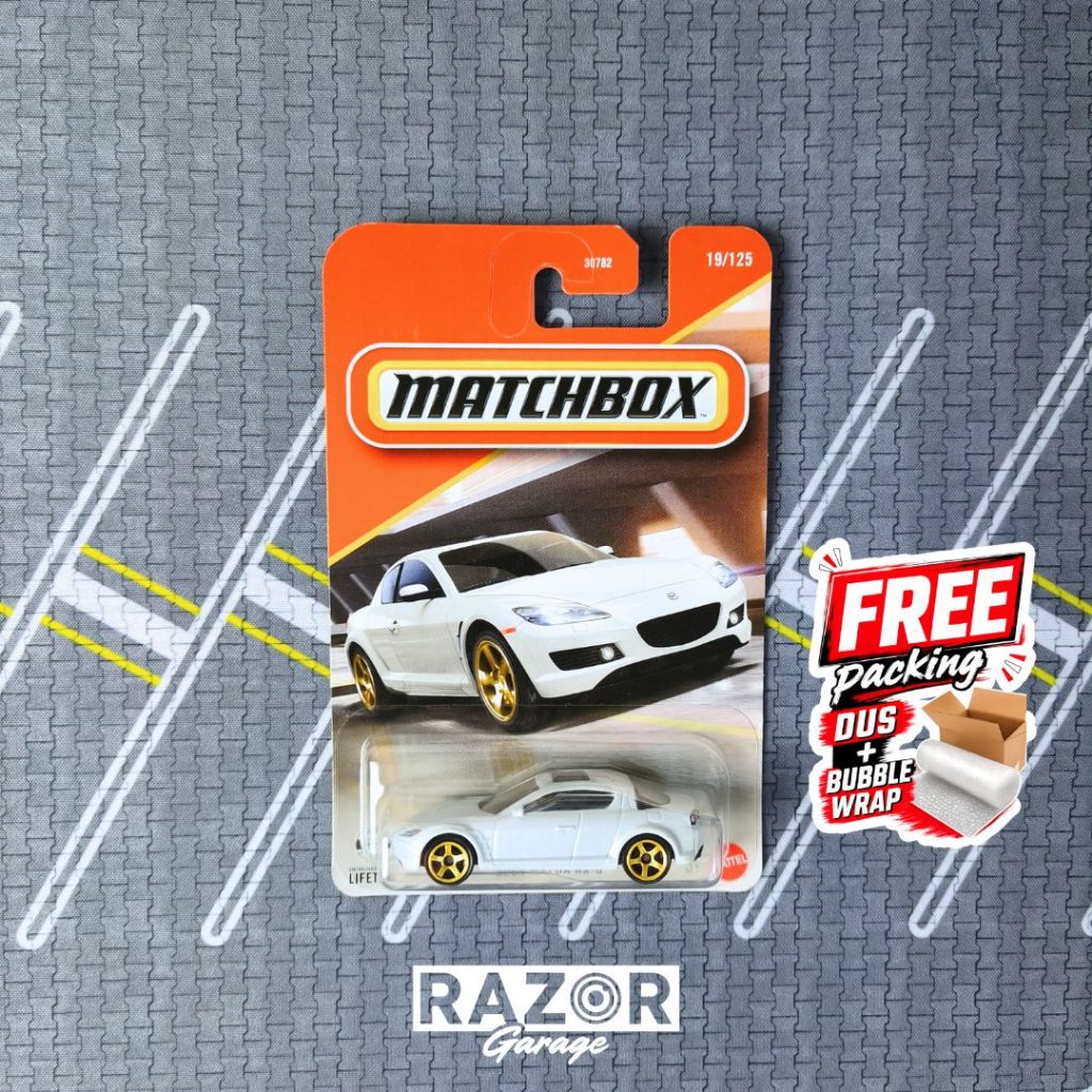 Matchbox 2004 Mazda RX8 Putih | Diecast mobil RX 8 mainan anak
