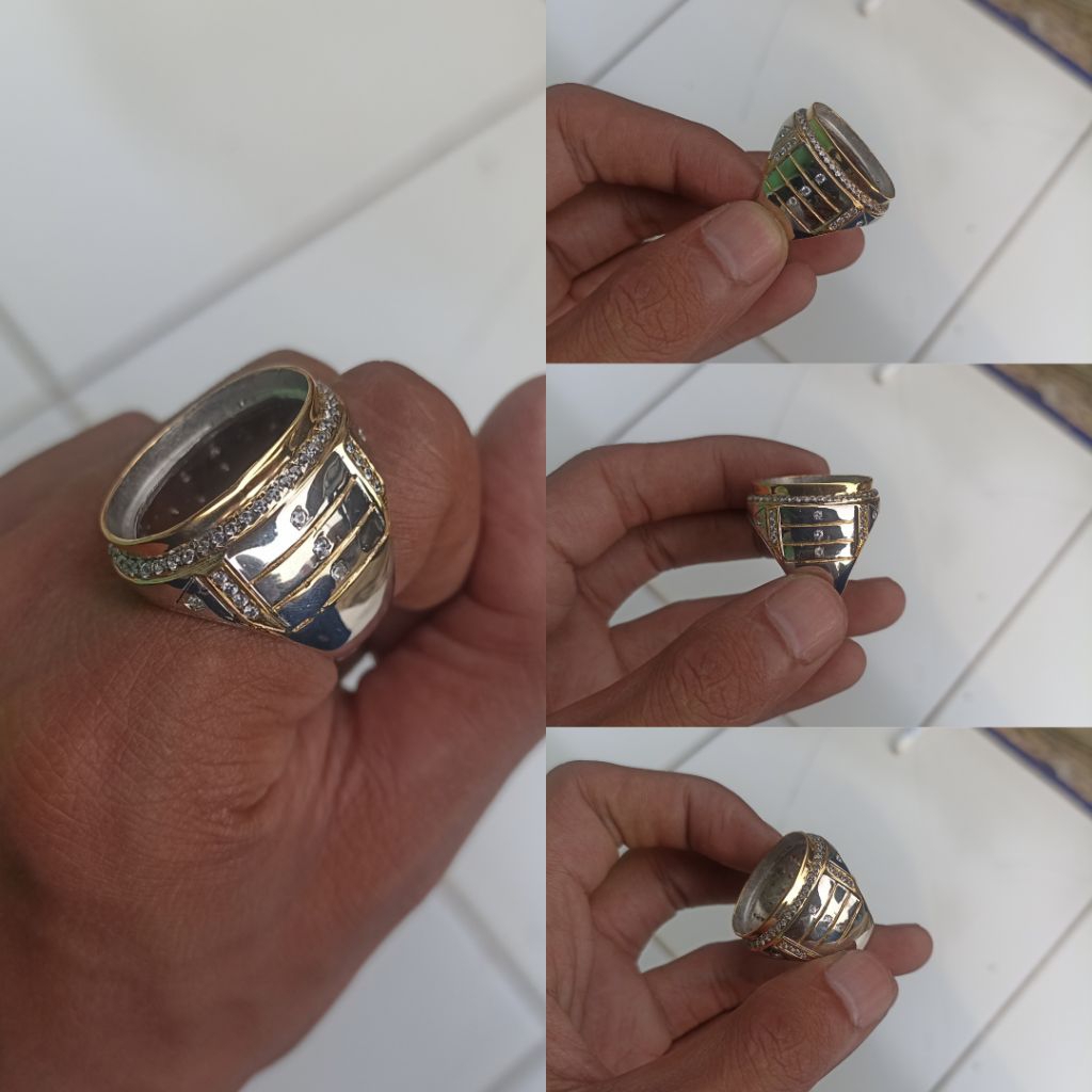 CINCIN KUNINGAN SARI SUPER MICROSETTING MEWAH DAN ELEGAN RING BATU AKIK BAHAN KUNINGAN IKETAN BATU A