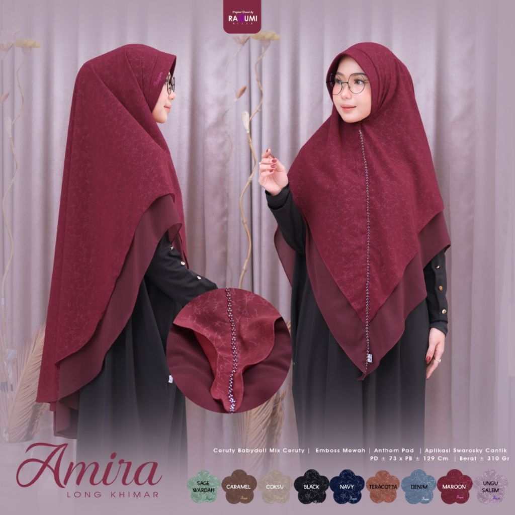 [ORI] AMIRA LONG KHIMAR BY RAQUMI HIJAB