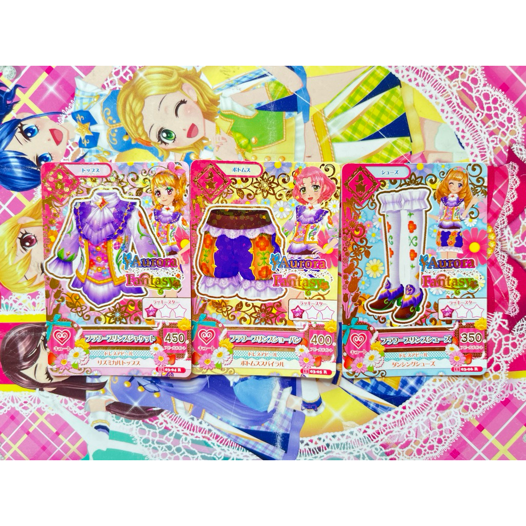 Kartu Aikatsu Flower Prince Set Aurora Fantasy Thumbelina Fairy Tale Story Sakura Kitaoji Maria Hime