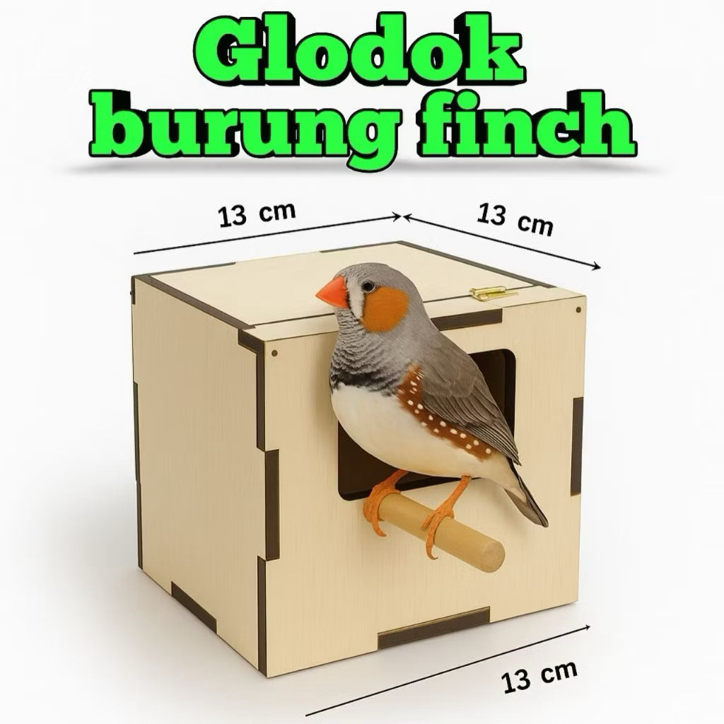 glodok  ukuran 13x13x13cm burung finch emprit jepang zebra finch gould amadine