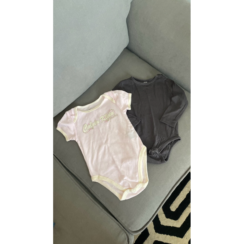 6-9m calvin klein hnm sleepsuit bodysuit baju bayi