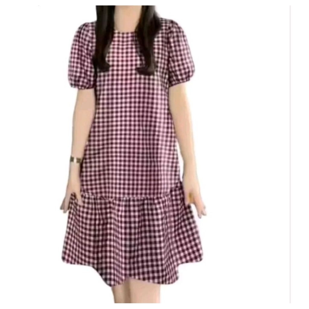 TUNIK WANITA CANTIK LENGAN PENDEK TERBARU TUNIK WANITA BAHAN KATUN KOTAK TERLARIS BISA COD