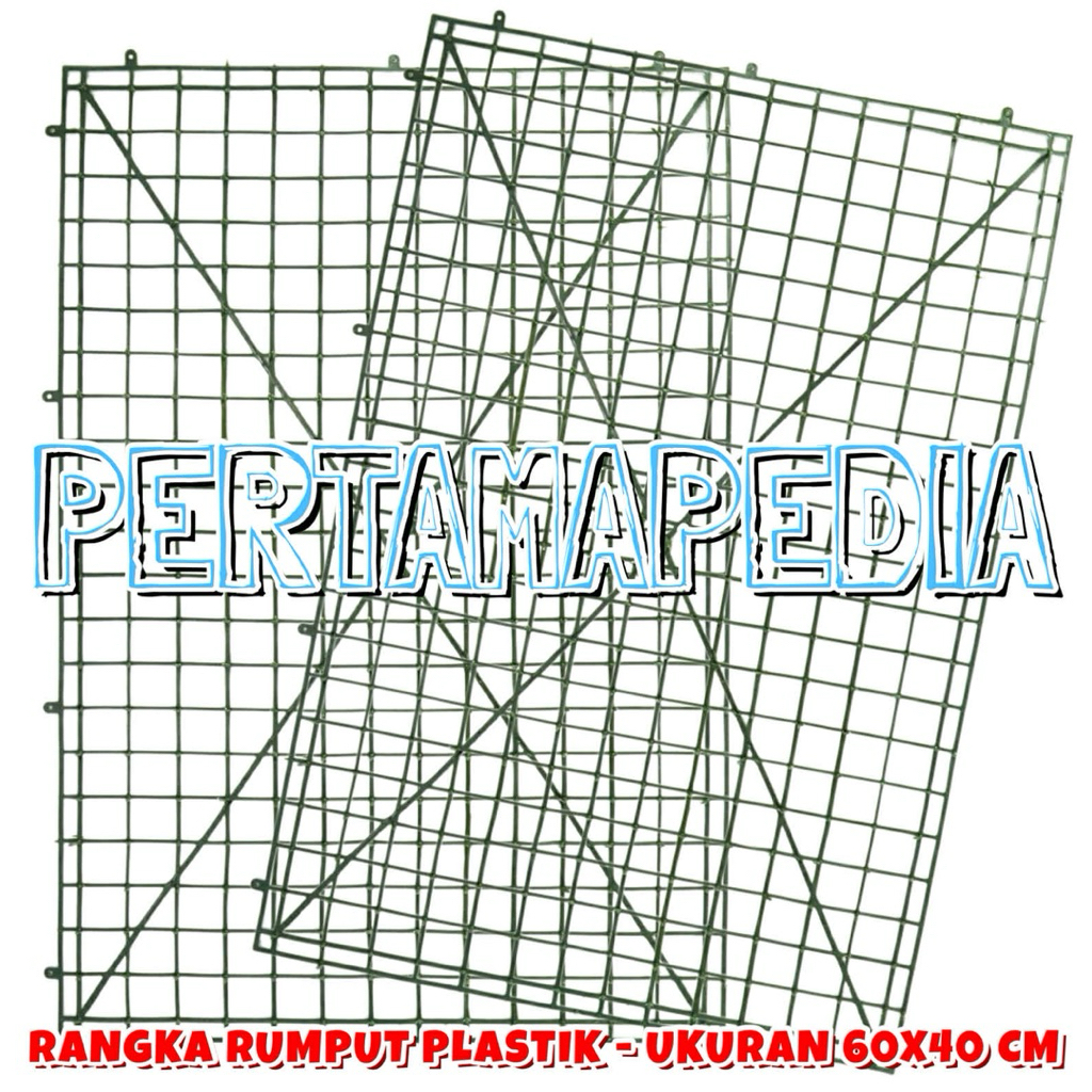 Rangka Rumput Plastik 60X40 Cm/ Rumput Plastik Aquarium/ Rumput Aquarium/ Hiasan Aquarium/ Tanaman A