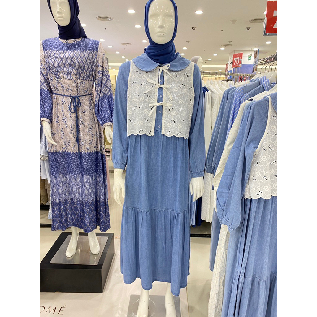gamis denim ultraviolet 3 model ori matahari