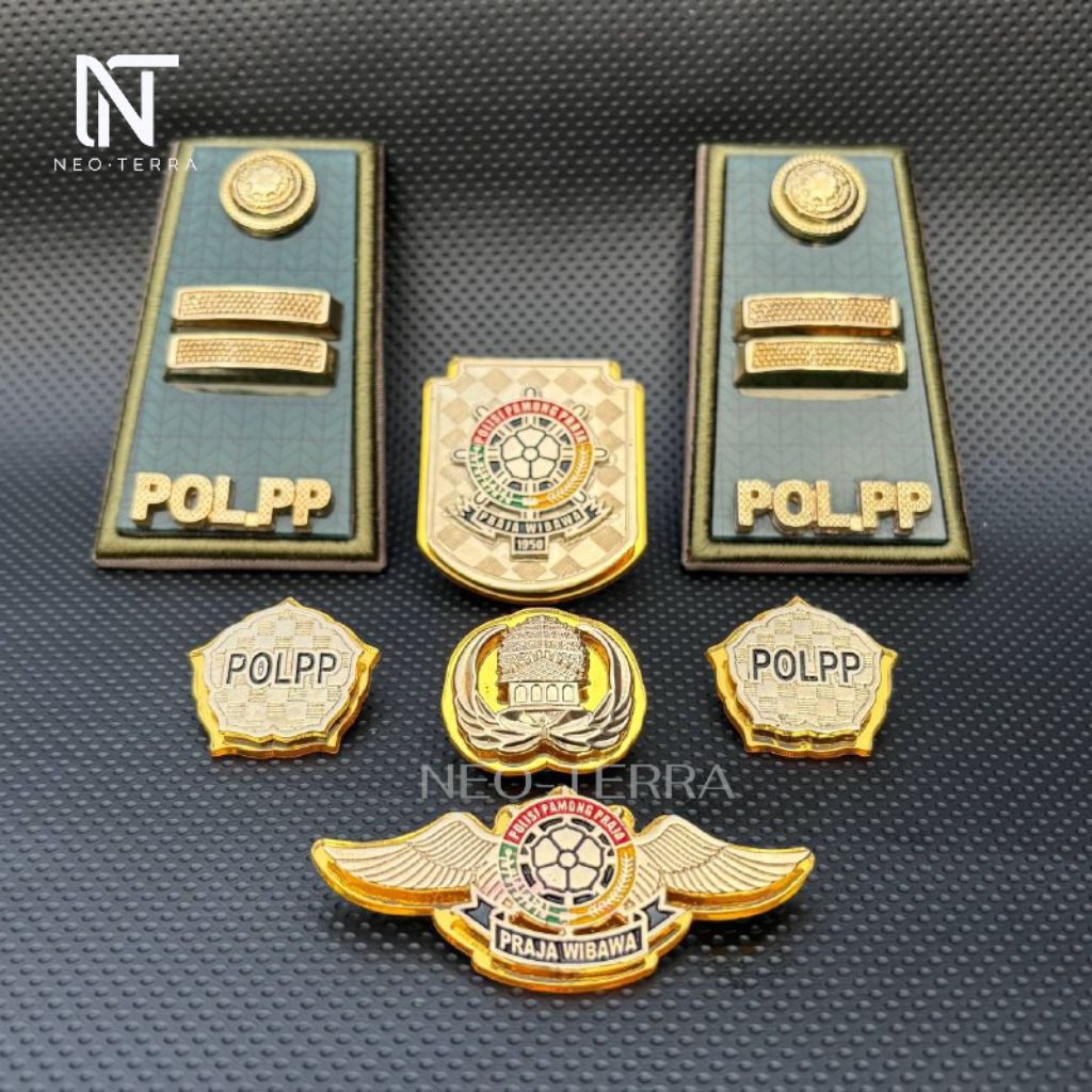 Set Lengkap Pangkat PDh Satpol-PP Golongan 3B Mika Gold Premium Delta Original