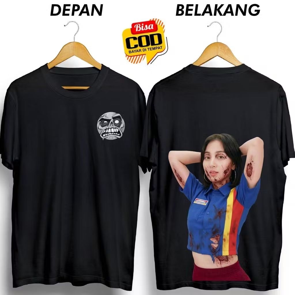 Kaos T-Shirt Hantu Cewek Sexy Indomaret Baju Distro Ukuran S -XXL