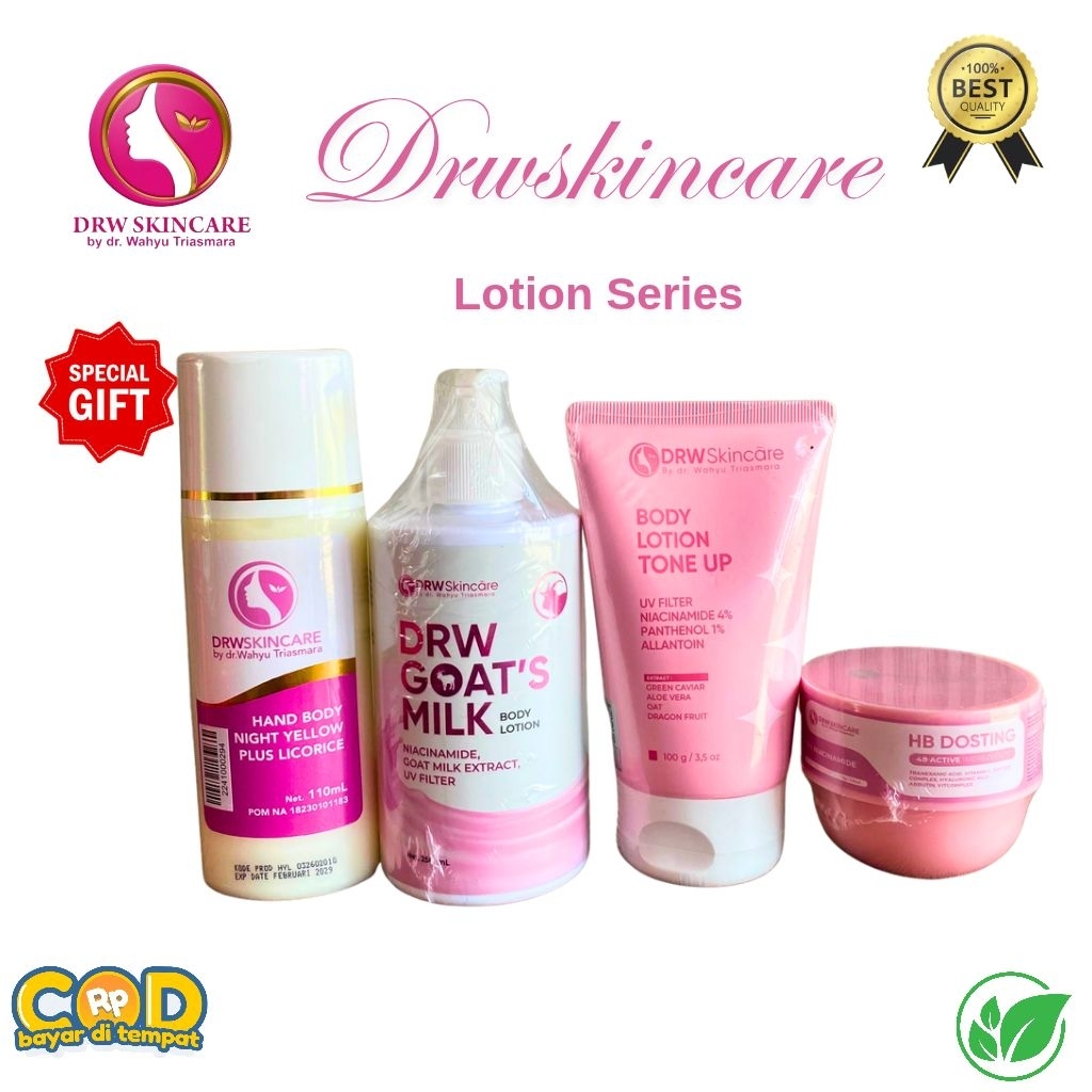 Drw Skincare Lotion Yellow Plus Licorice/Hb Dosting/Goat's Milk/Tone Up/Paket Hb Dosting