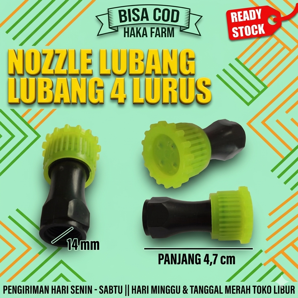 NOZZLE SPUYER SPRAYER LUBANG 4 PLASTIK LURUS SUPER KABUT MURAH/ NOSEL SPRAYER KABUT LUBANG 4 PLASTIK