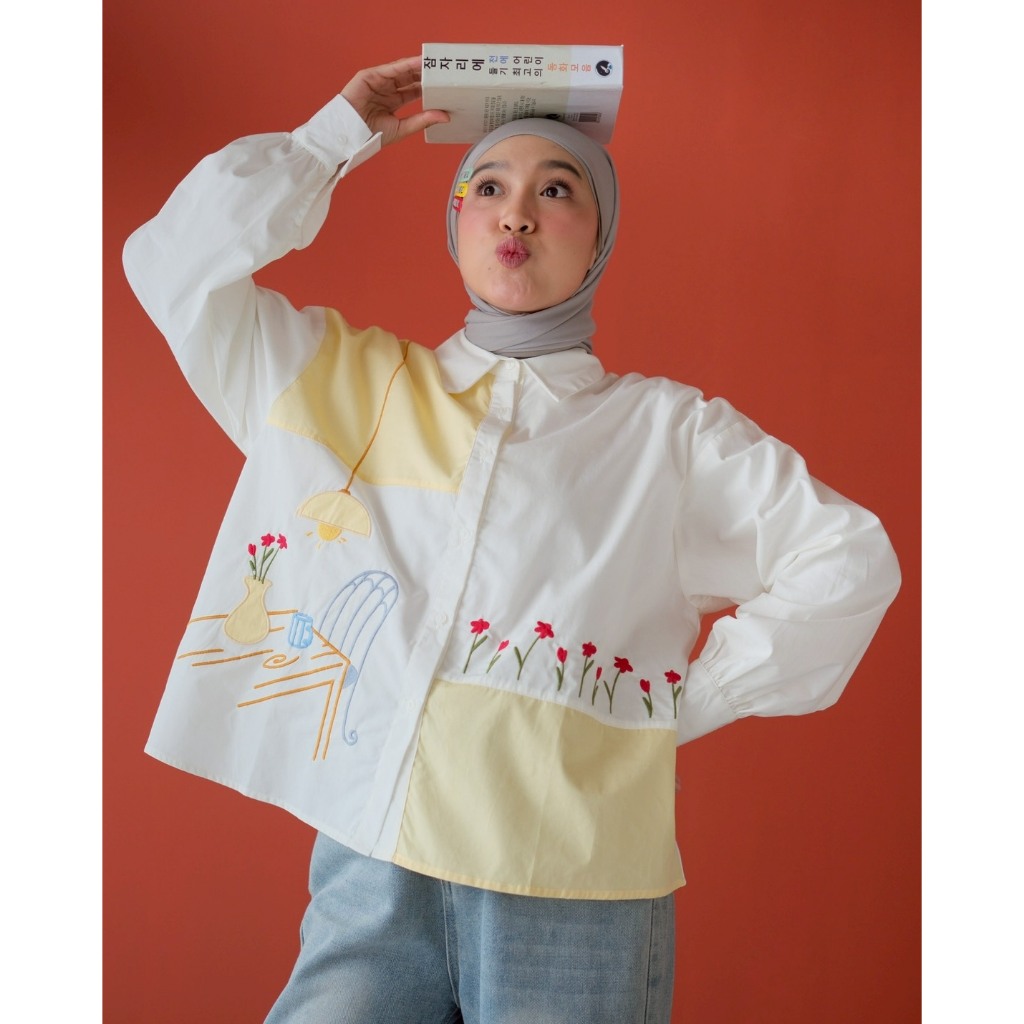 Myrubylicious HARE SHIRT KODE 1488 | KEMEJA LENGAN PANJANG KATUN WANITA | ATASAN SANTAI WANITA