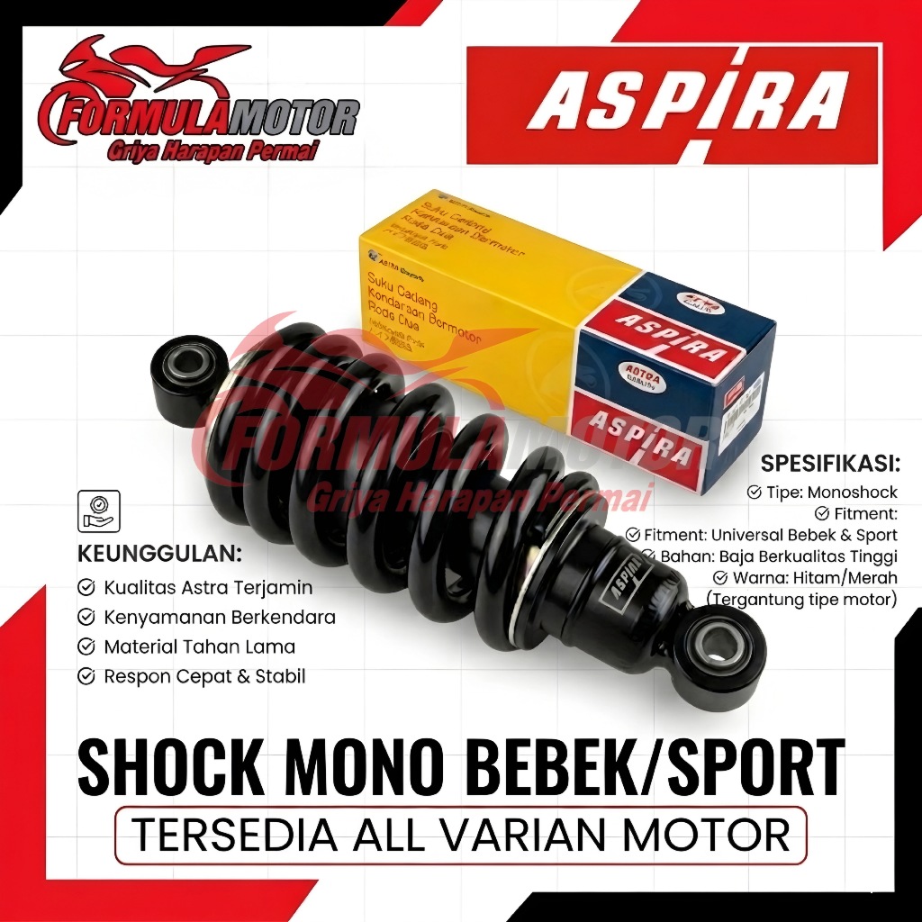 Shockbreaker Mono Motor Bebek/Sport Aspira Original Astra Monoshock Motor [CB, Supra GTR, Satria FU,