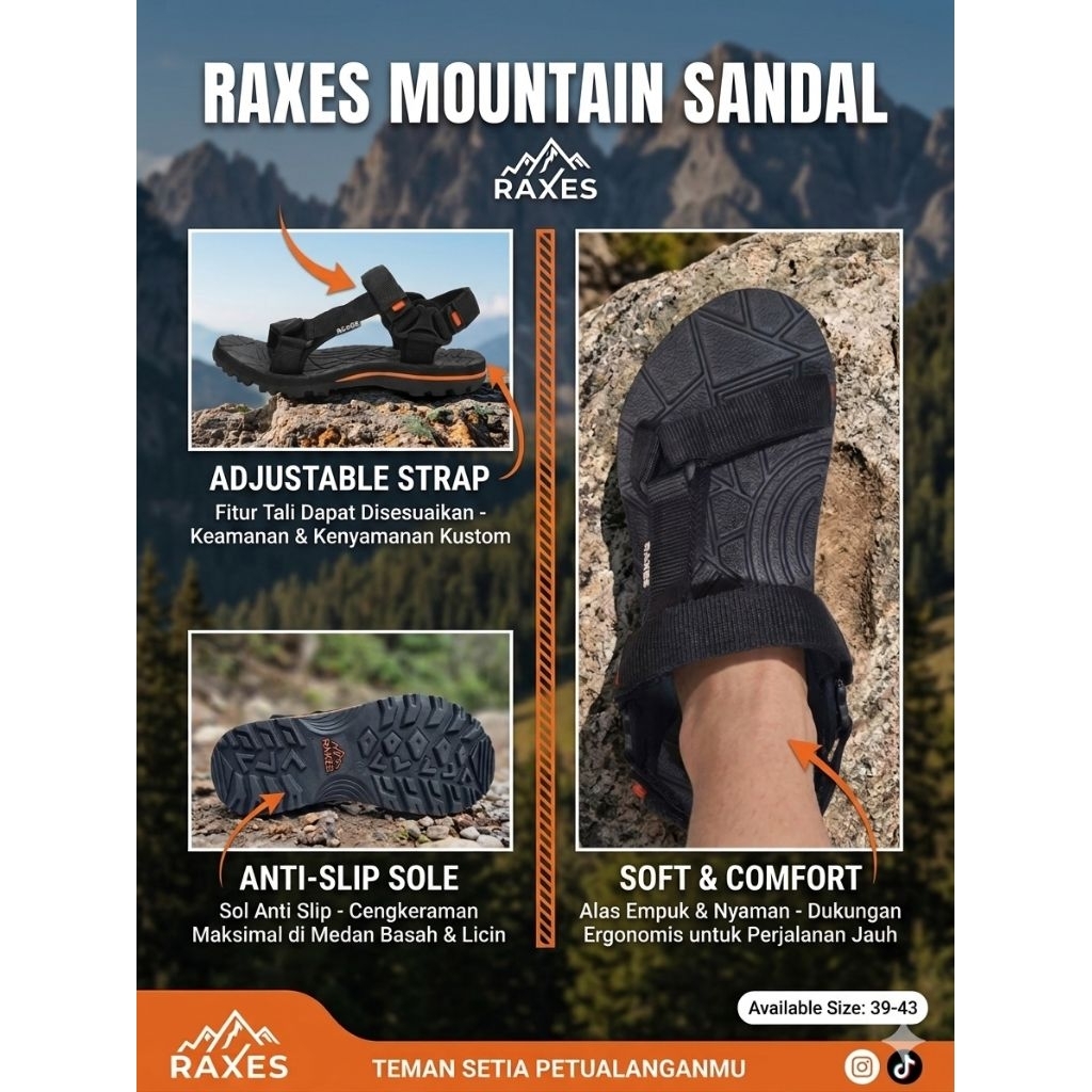 Sandal RAXES Summit Obsidian