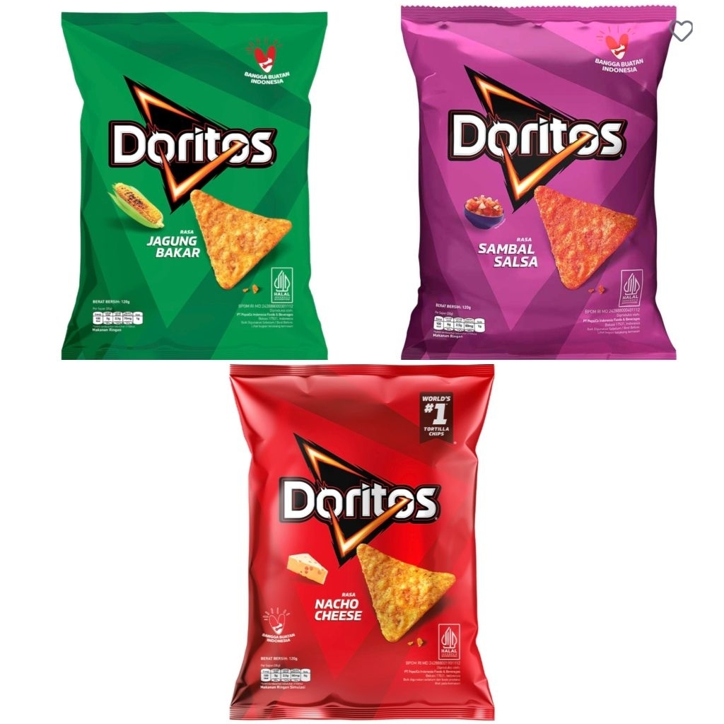 Doritos snack Tortilla Roasted Corn jagung bakar sambal salsa nacho cheese
