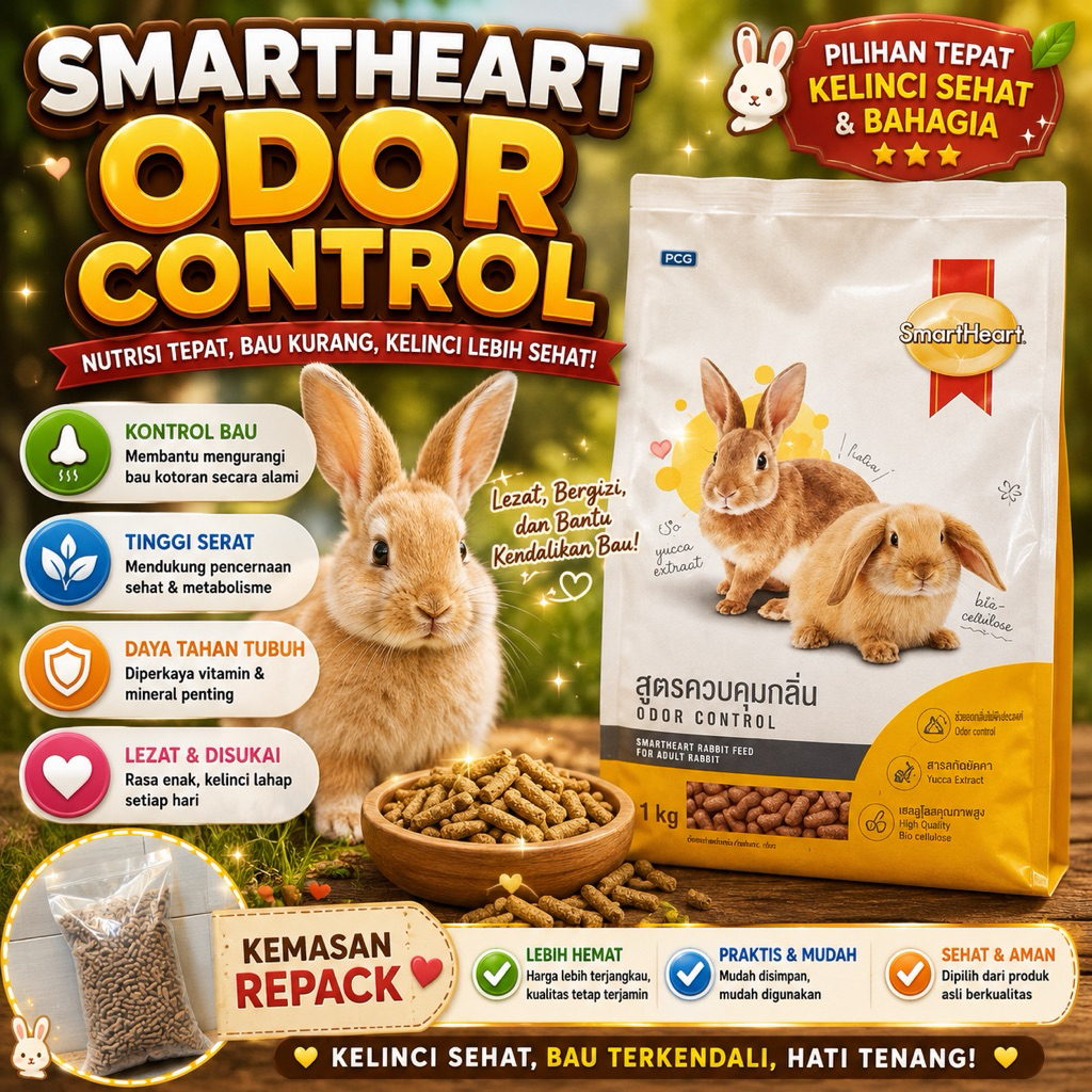 SMART HEART 500 GR - Makanan Kelinci SMART HEART ODOR CONTROL Pellet Pelet Kelinci IMPORT KEMASAN RE