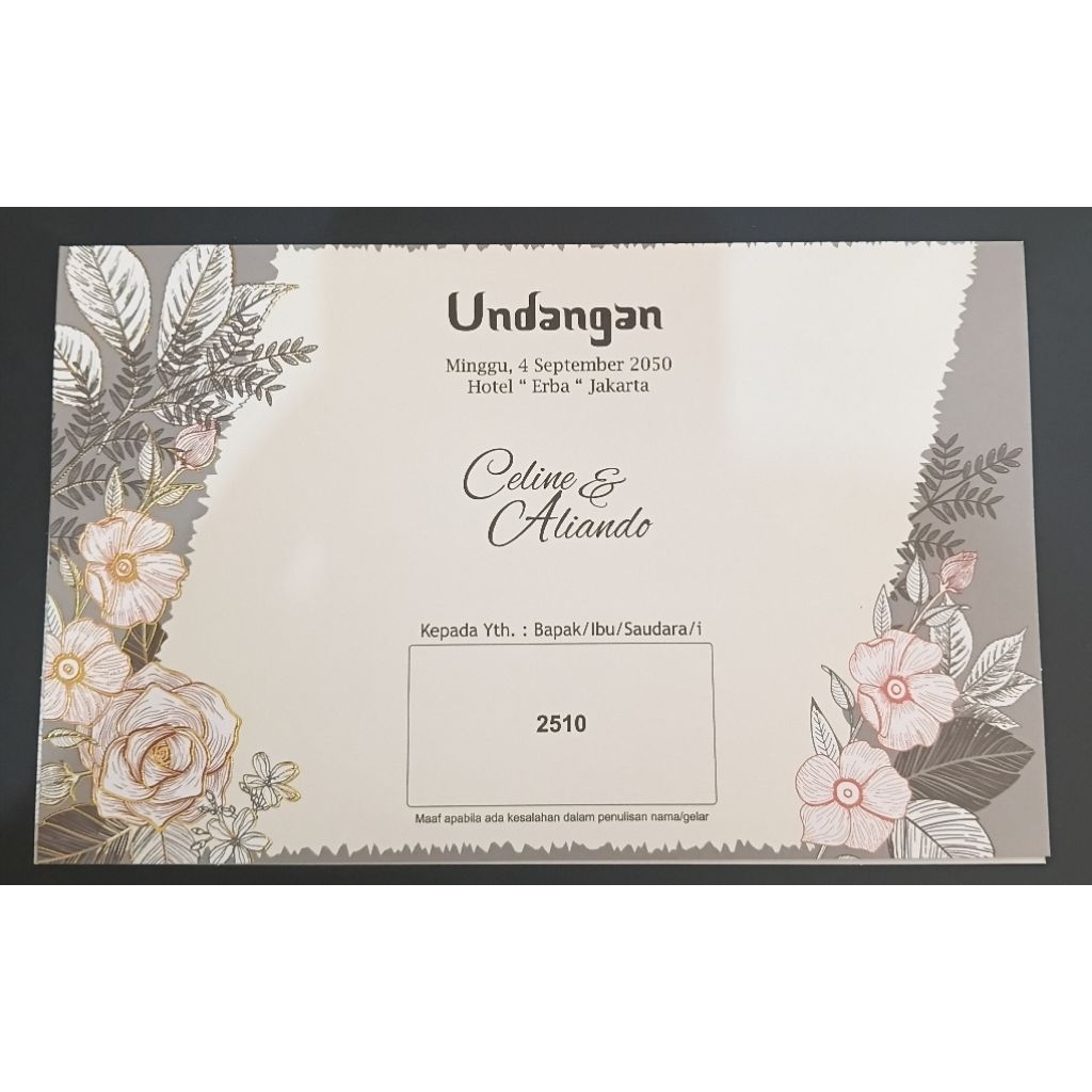 Undangan Nikah Pernikahan / Khitanan Murah Bagus Erba 2510