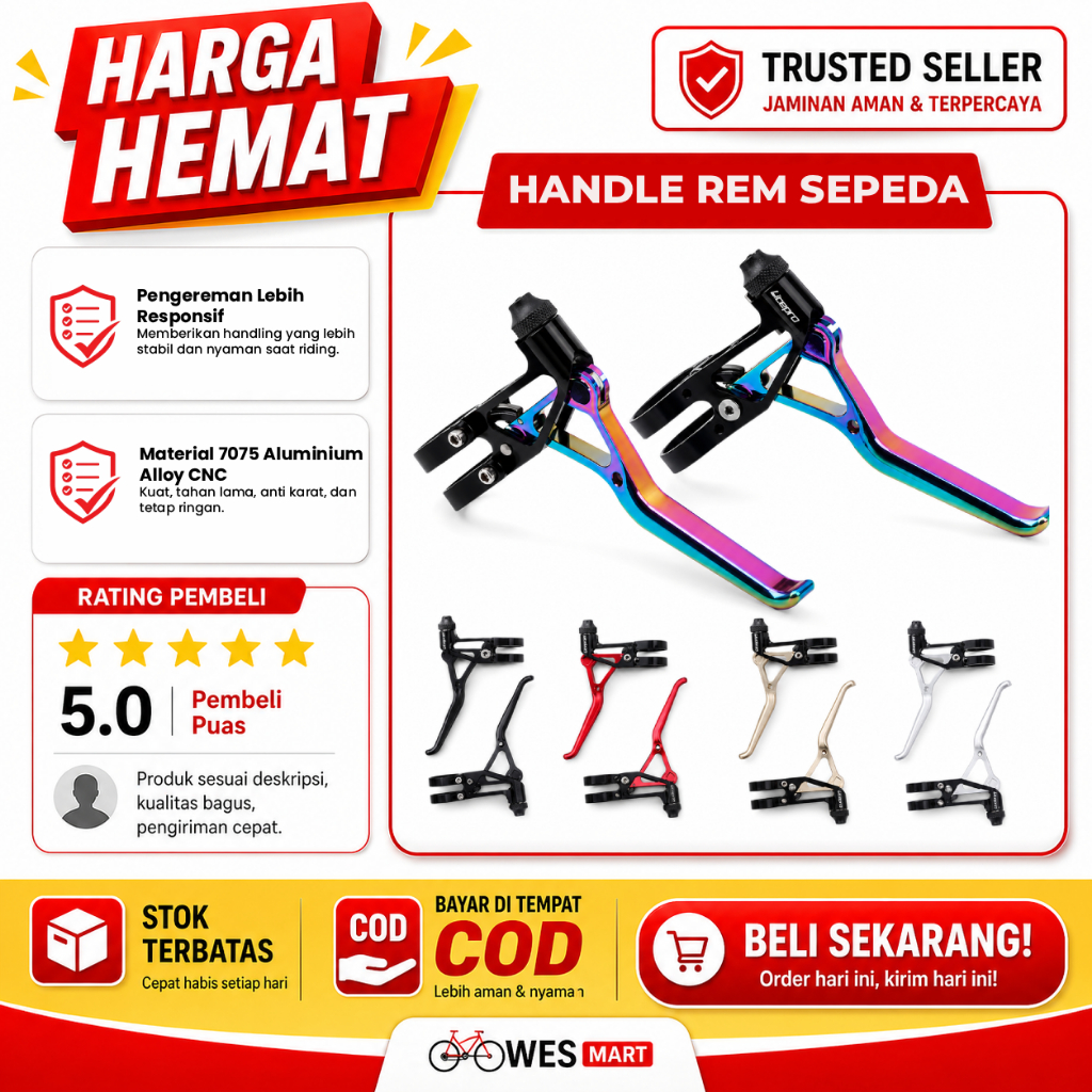 Handle Rem Sepeda Litepro CNC Ultralight V Brake Folding Road Bike