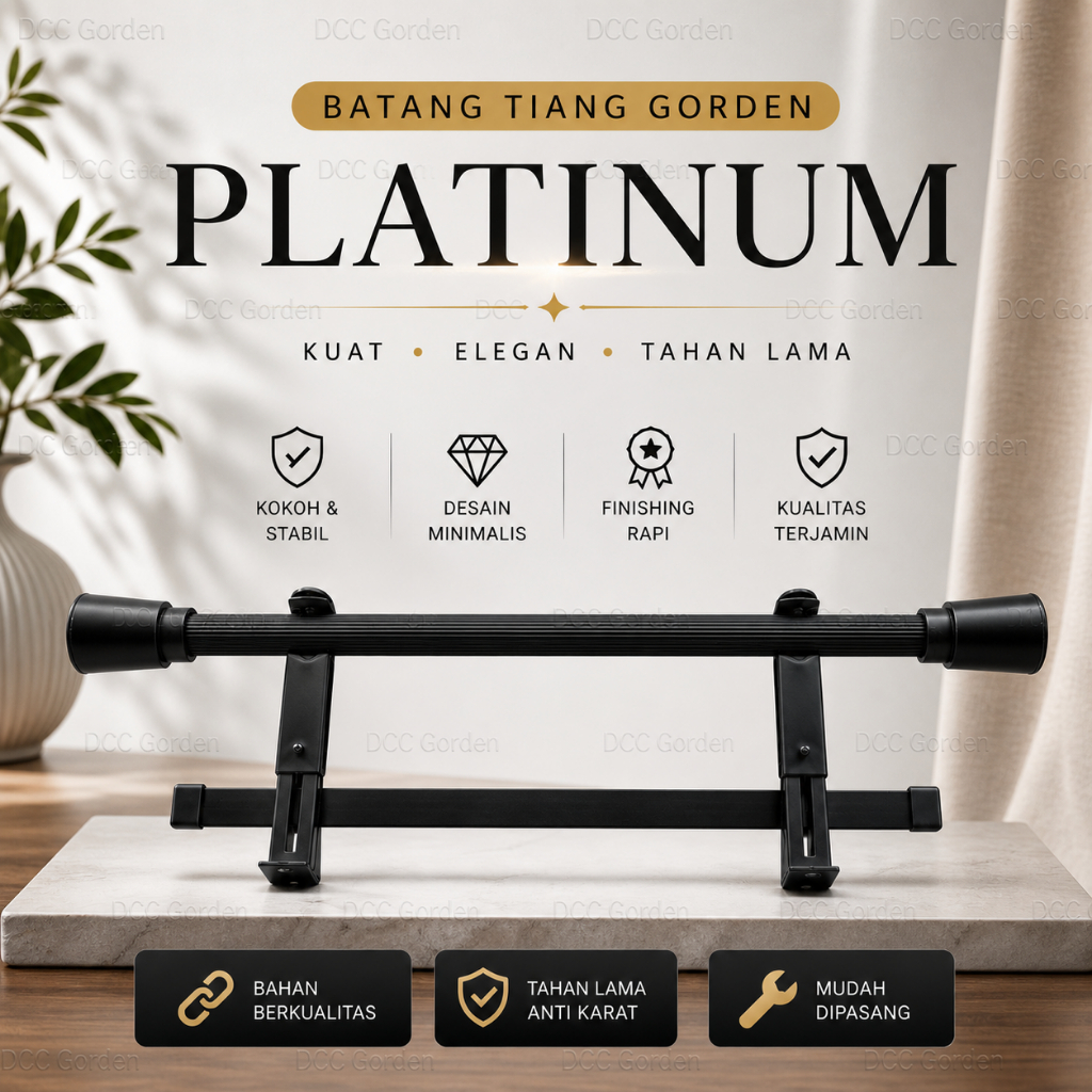Batang Gorden Full Set Pipa Kristal Gratis Rel Vitrase Lengkap Tiang Double Set 1 2 3 4 Meter