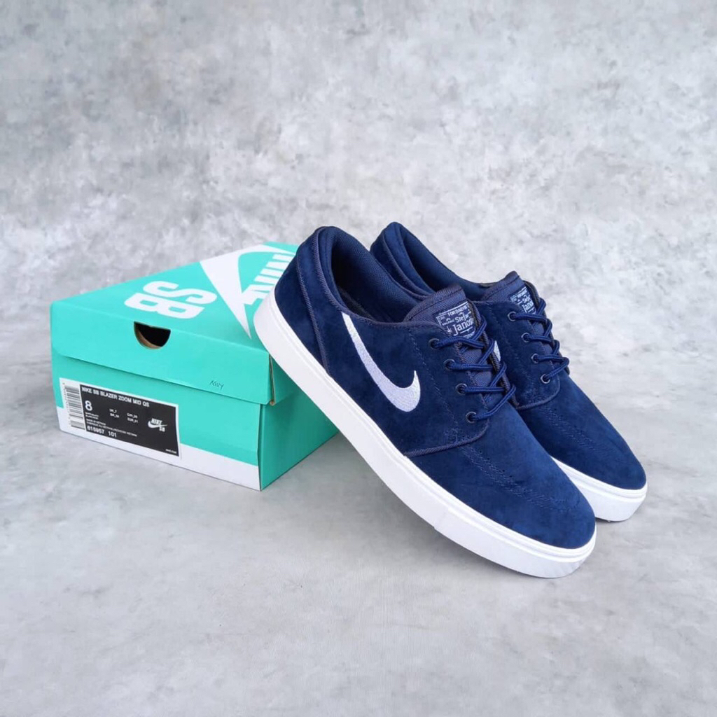 ( Abuy project ) Sepatu Sneakers Nike SB Zoom Stefan Janoski Navy White