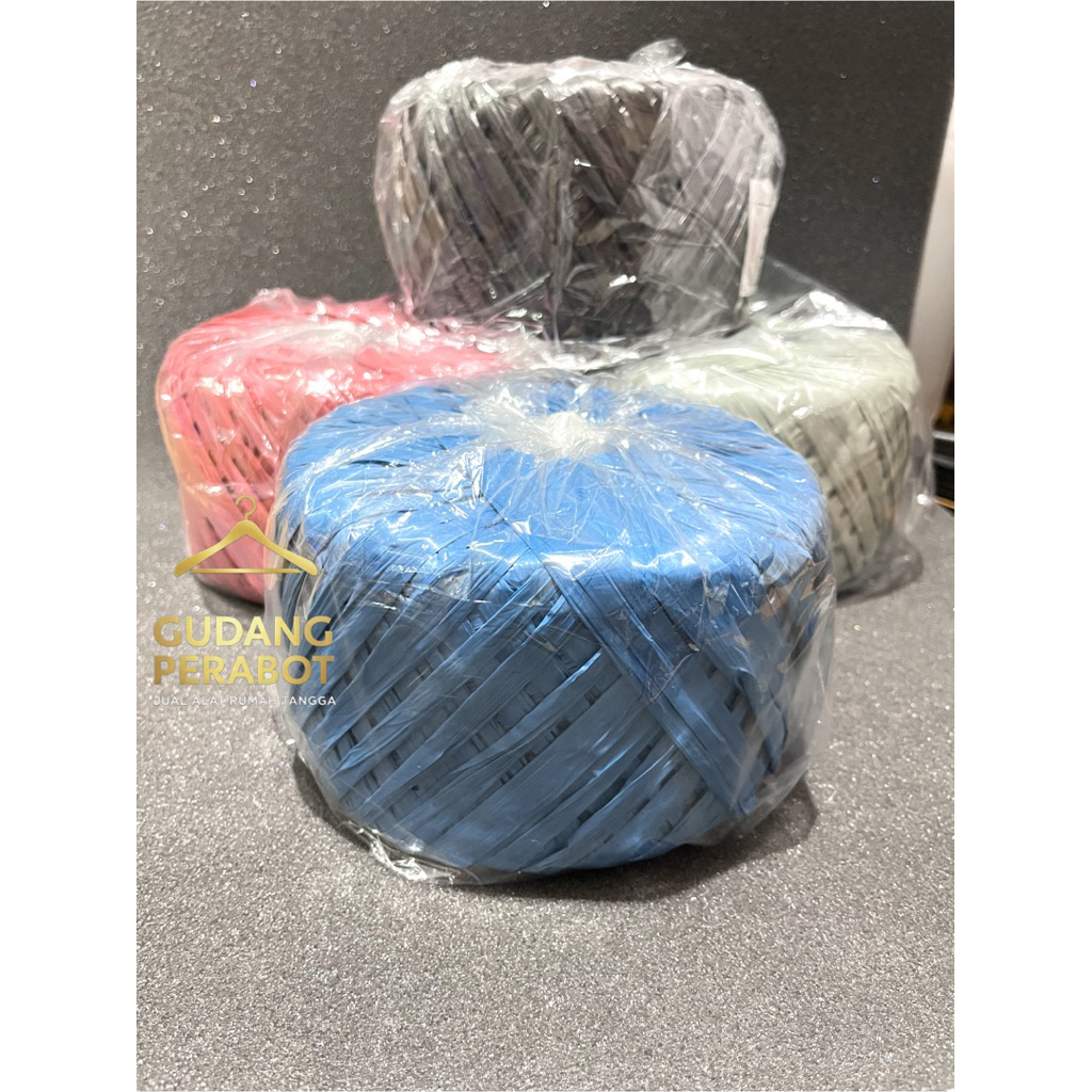 Tali rafia warna 1 roll besar / tali plastik gulungan