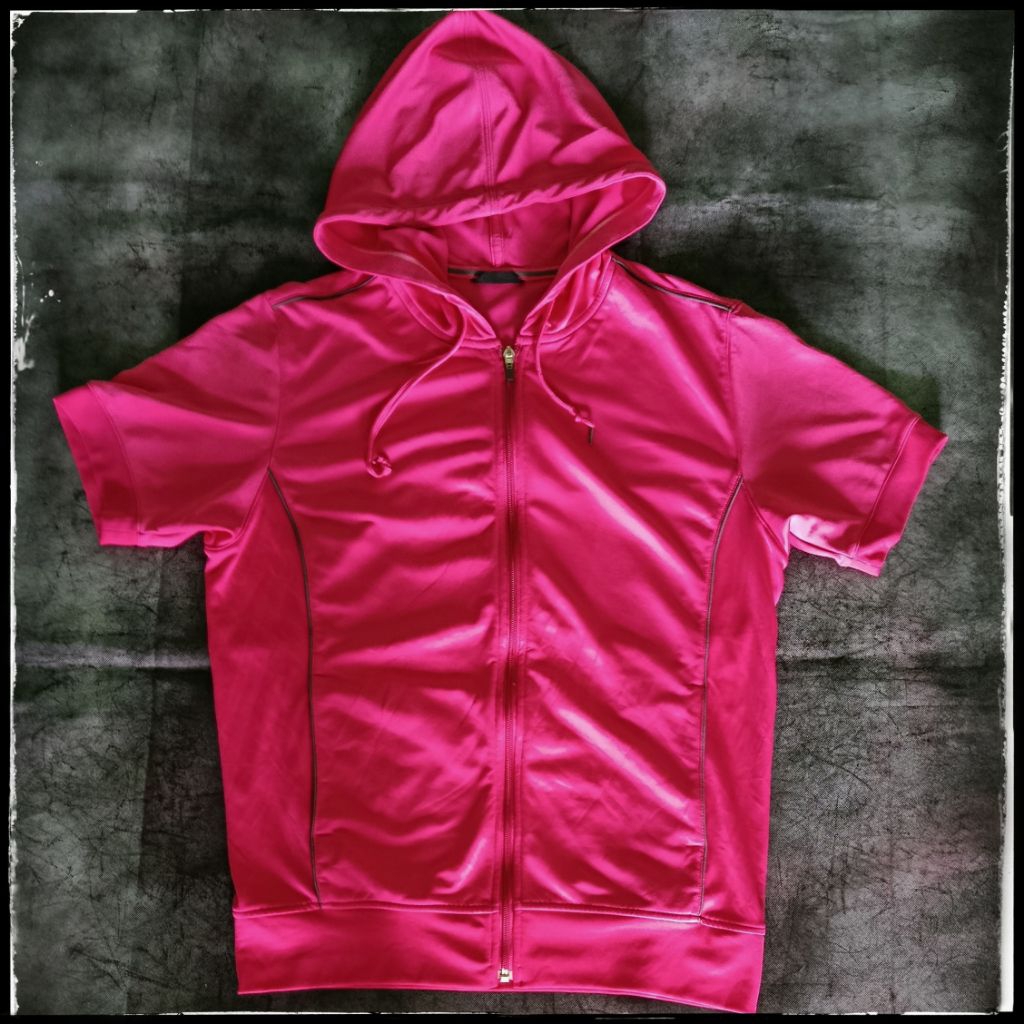 Jaket hoodie cewek tracktop lengan pendek - Uniqlo - Size L