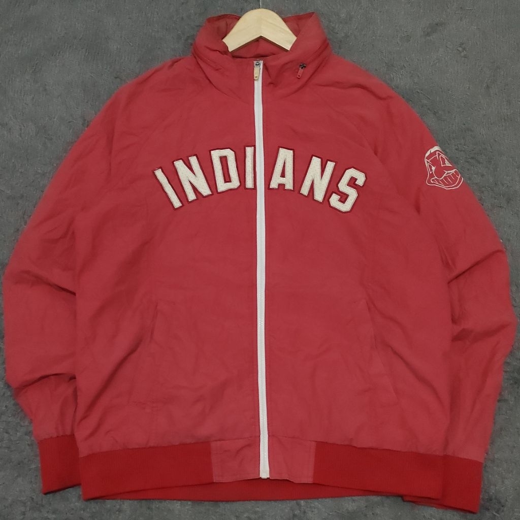 MLB INDIANS Vintage Jacket Outdoor Hidden Hoodie