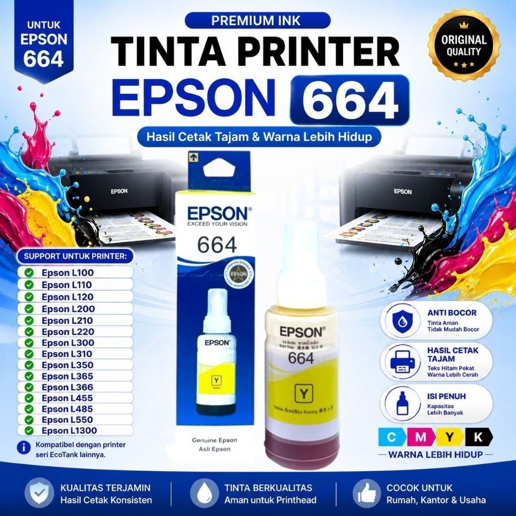 tinta printer Epson 664 original
