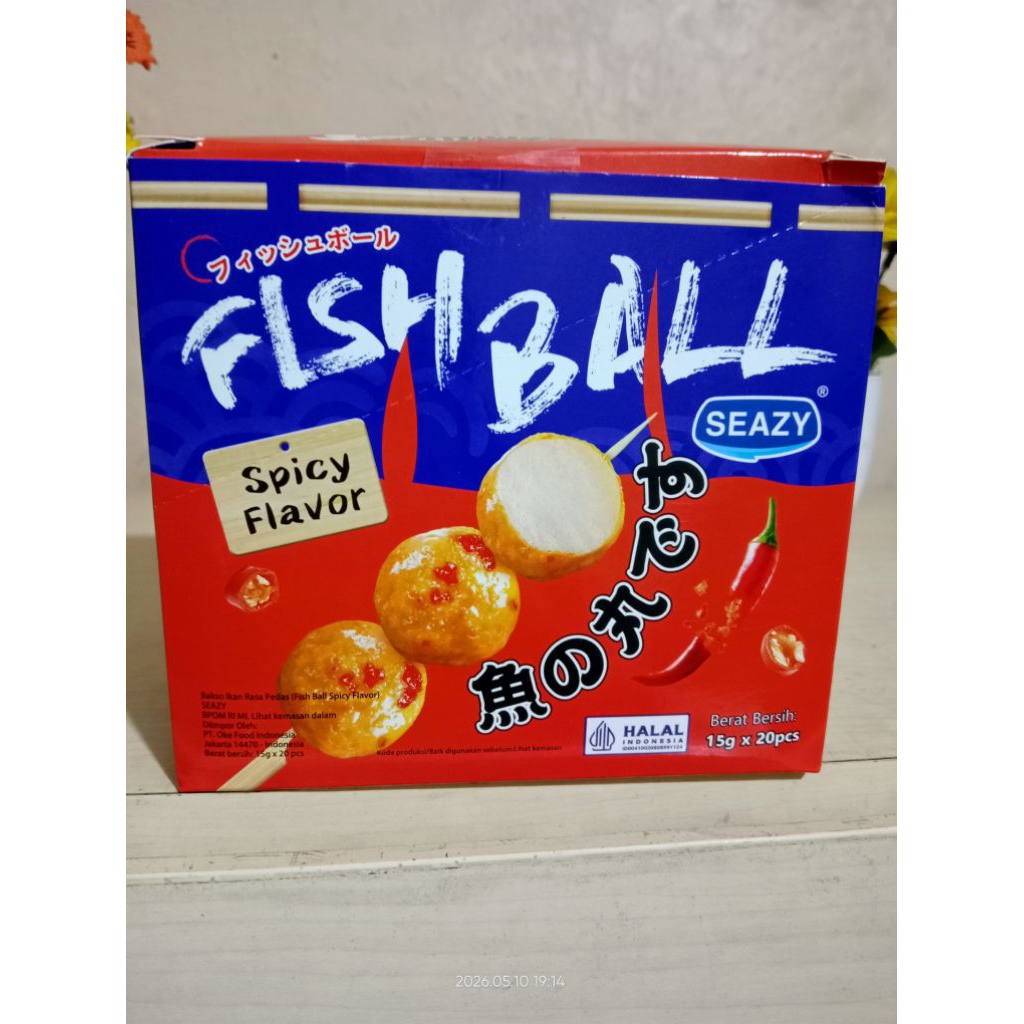 fish ball spicy flavour seazy 1 box isi 20 pcs