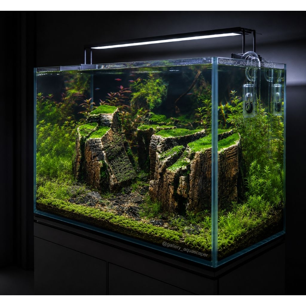 Hardscape Aquarium Tebing Batu - Dekorasi Aquascape  Batu Eksklusif Tanpa Tank