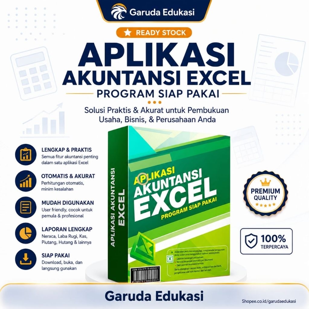 Full Materi APLIKASI AKUNTANSI EXCEL Program Siap Pakai - Aplikasi Akuntansi Format Excel Terintegra