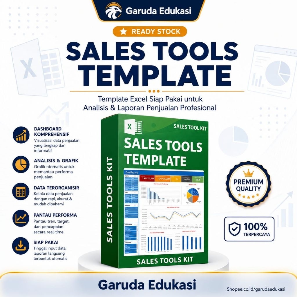 Full Materi TOOLS EXCEL CRM & SALES Toolkit Template - Sales Tools Template Ms Excel