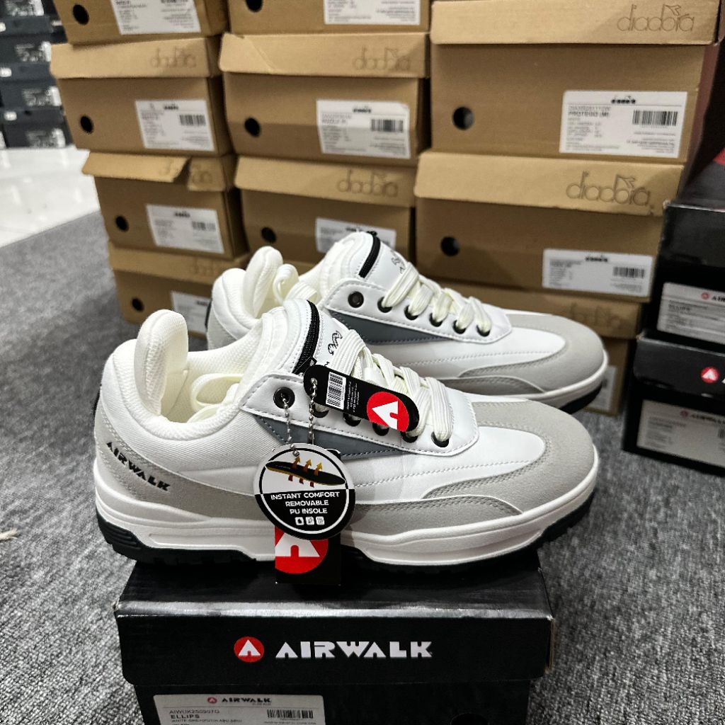 SEPATU SNEAKERS PRIA AIRWALK ELLIPS WHITE GREY