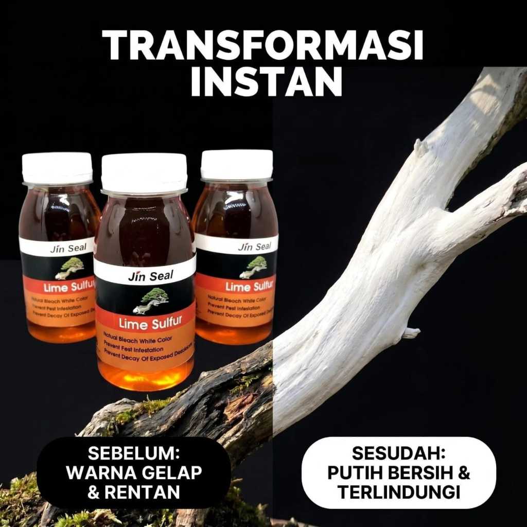 Jin Seal Lime Sulfur 100ml Bonsai – Putih Natural Anti Busuk & Jamur – Cairan Perawatan Kayu Bonsai