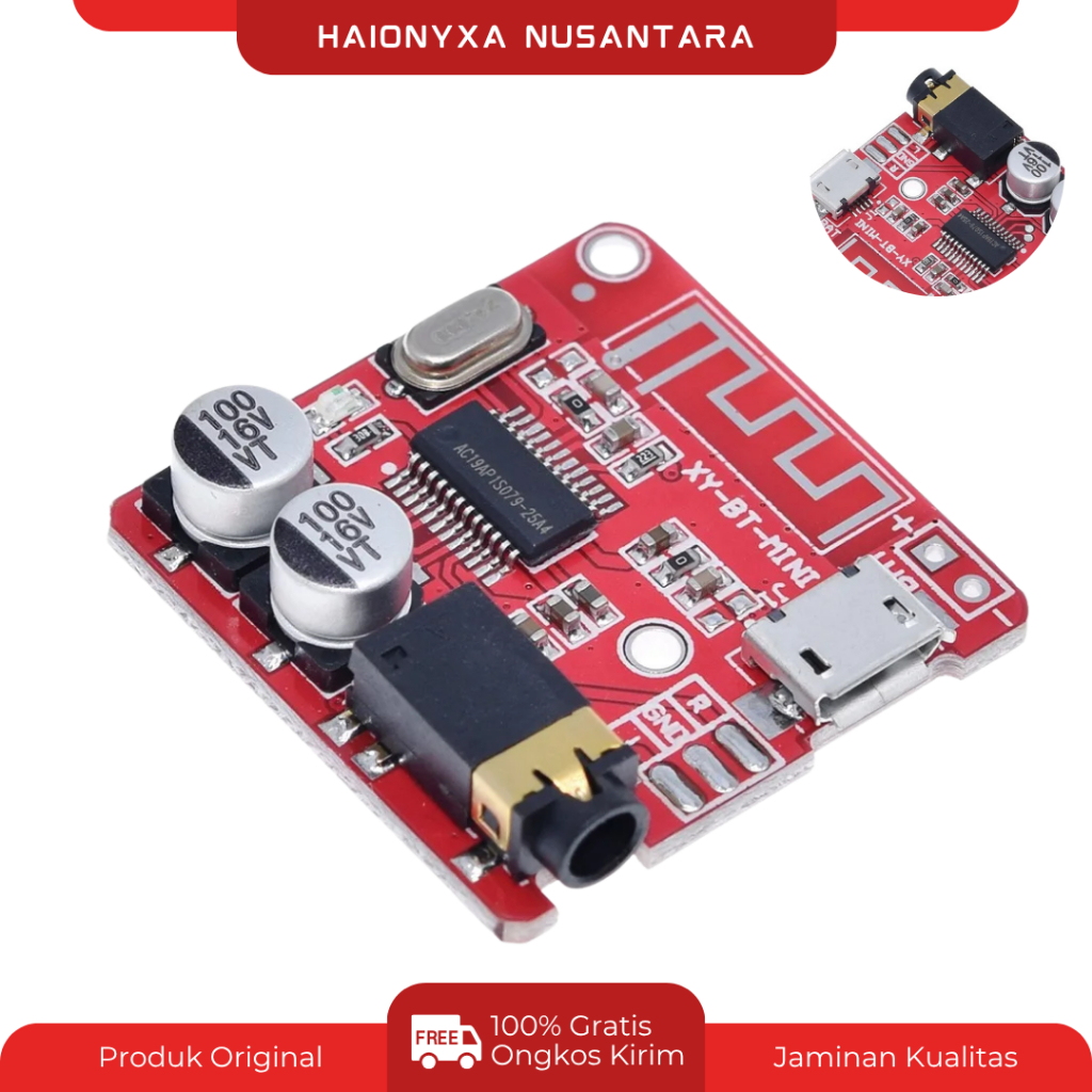 Modul Bluetooth Receiver Audio Bluetooth XY-BT Mini 4.1 5.0 Papan 3.7-5V Penguat Decoding Musik Ster