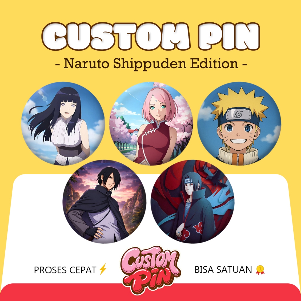 Pin Custom Foto Gantungan Kunci Anime - Naruto Shippuden