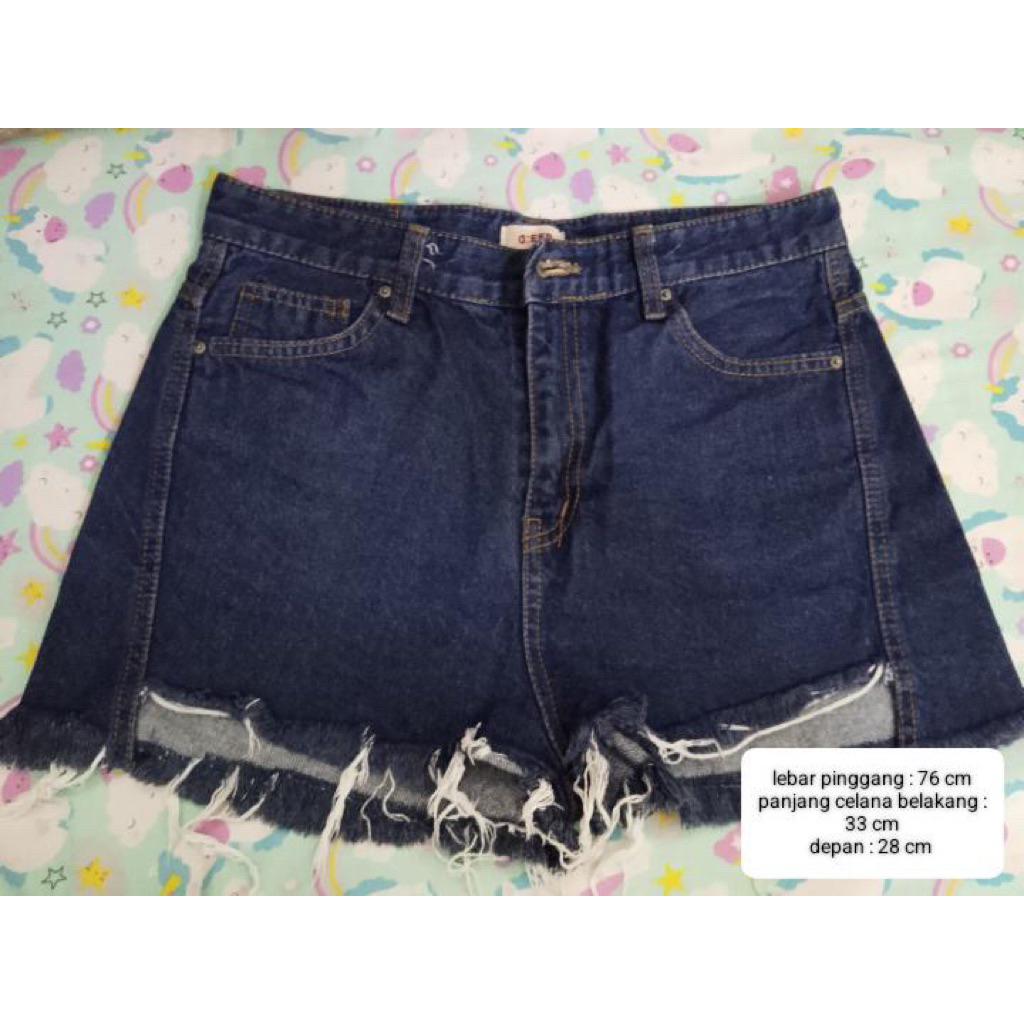 Celana Jeans pendek wanita Korea style