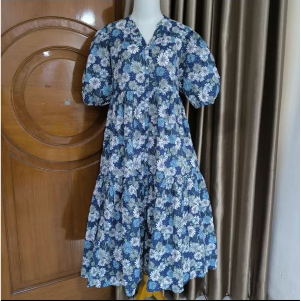 dress bunga katun paul & joe uniqlo