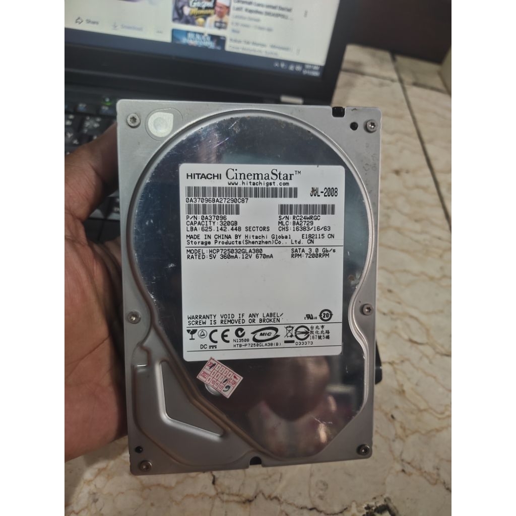 hardisk pc 320gb hitachi internal
