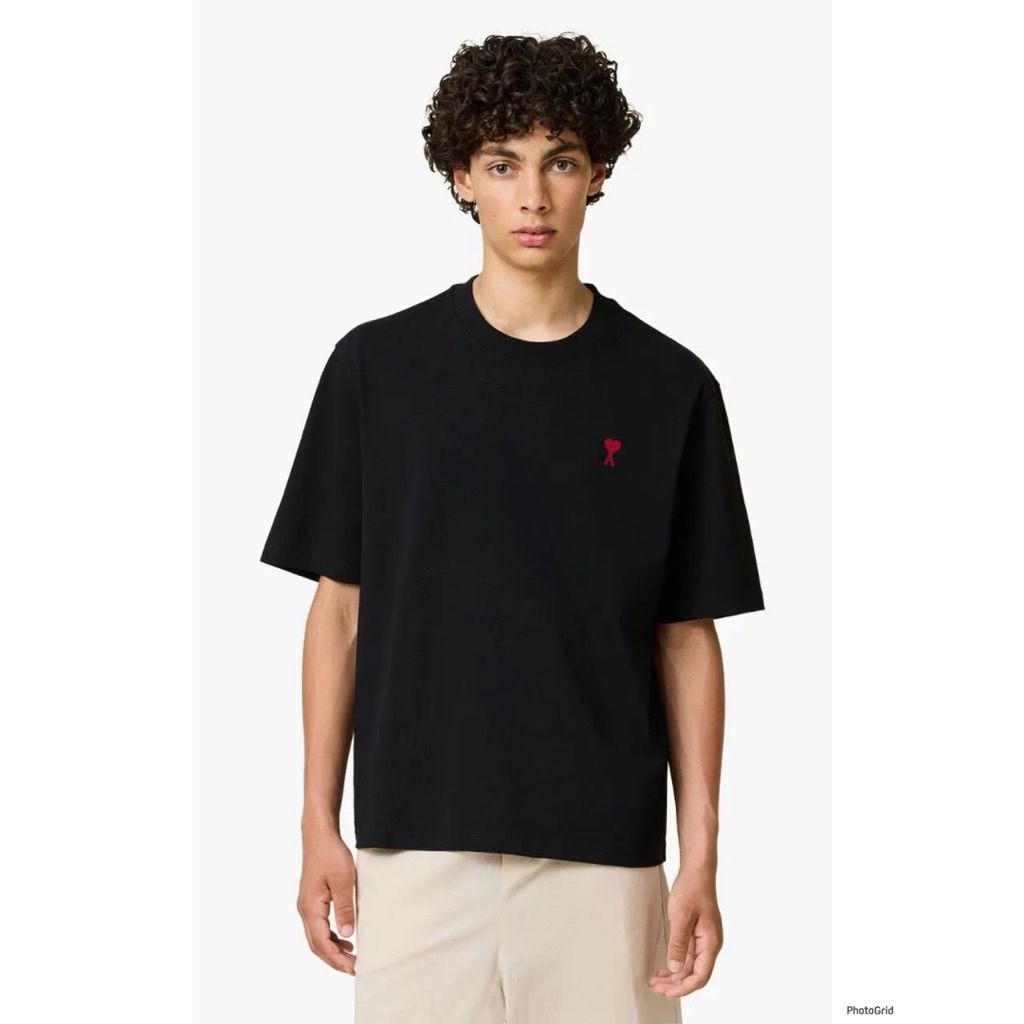 Tshirt AMI Alexandre Mattiusii Red AMI De Coeur Black / Kaos AMI