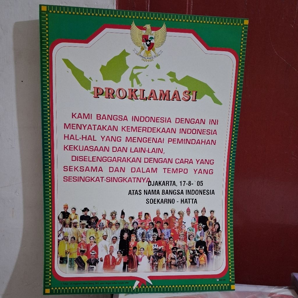 POSTER TEKS PROKLAMASI UKURAN besar 35x49 CM