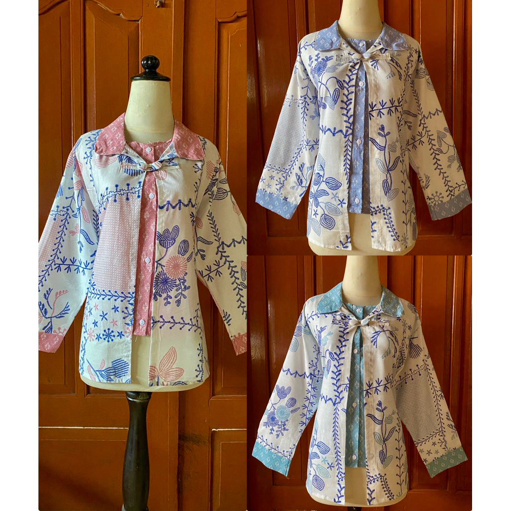 Blouse batik jumbo LD 120 model bolero//seragam batik//batik kantor//batik kekinian//batik kece//bat