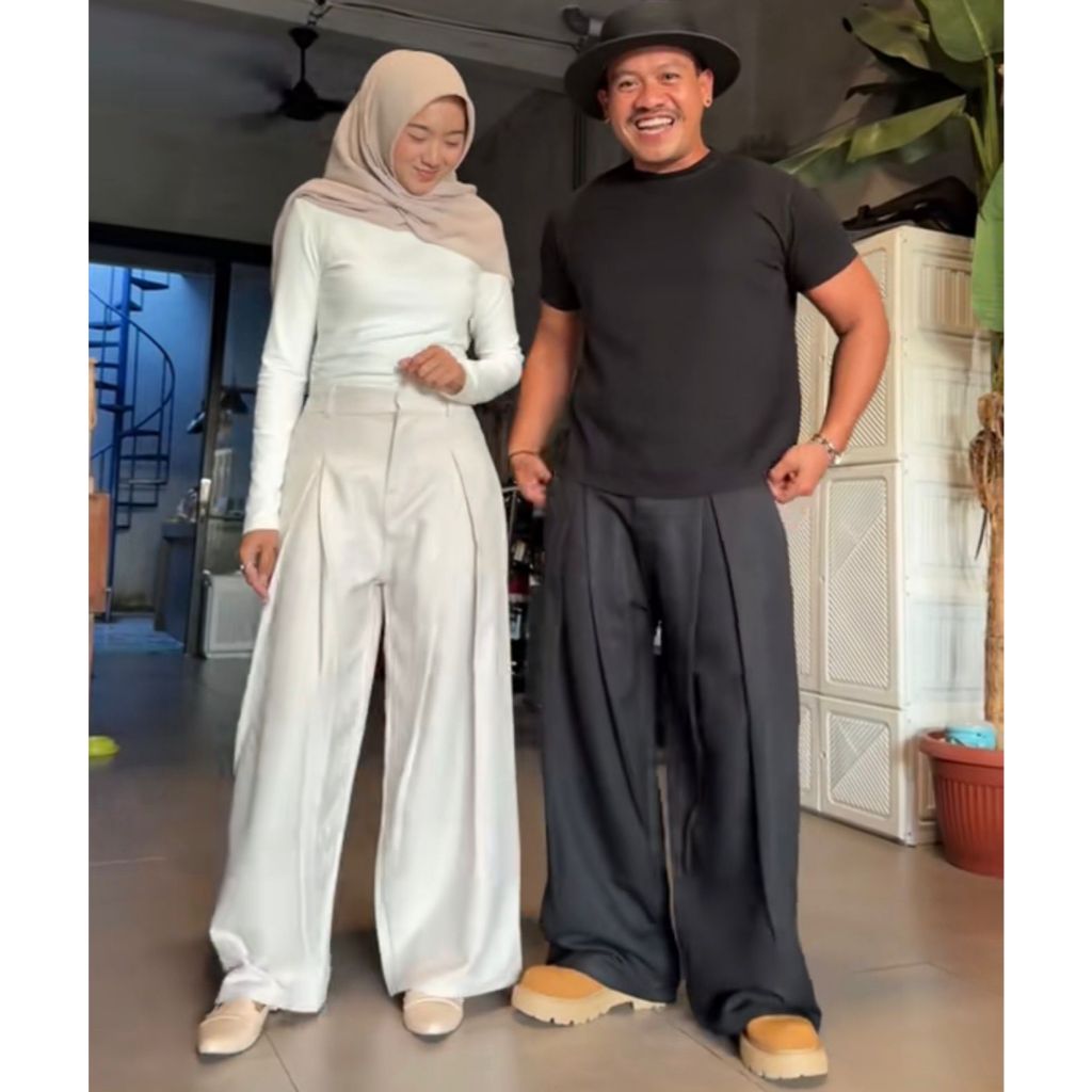 Pleated Pants Culote Highwaist celana kulot panjang model lipeten