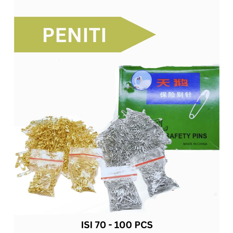 PENITI EMAS SILVER SERBAGUNA MINI KECIL BESAR MIX JARUM PENITI 70-100 PCS