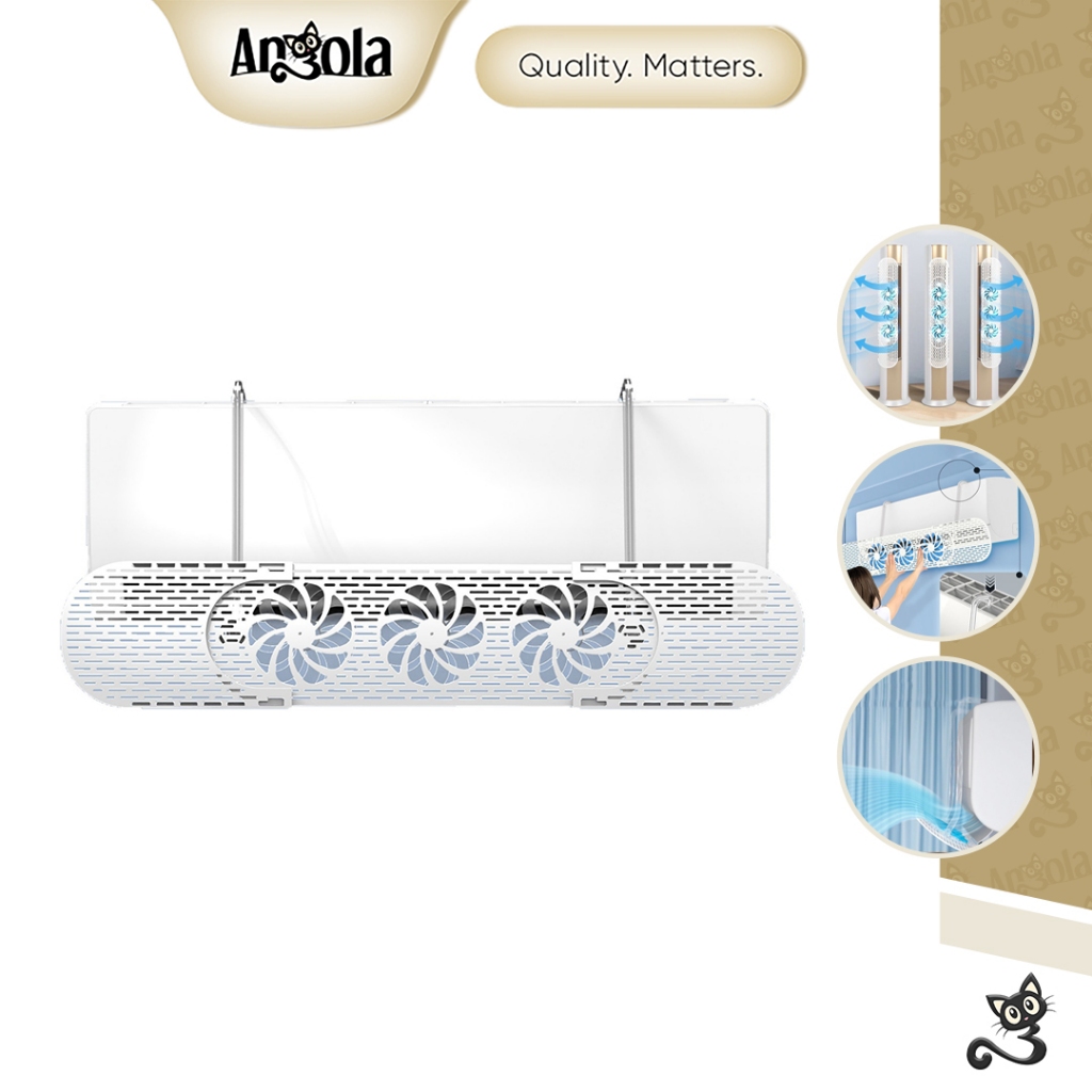 ANGOLA Penahan Angin AC L08 Talang AC / Reflector AC Windshield Penghalang Angin AC Tanpa Bor