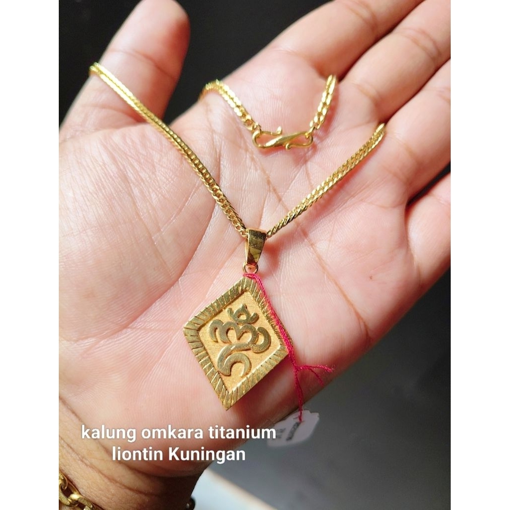 kalung omkara titanium liontin perunggu