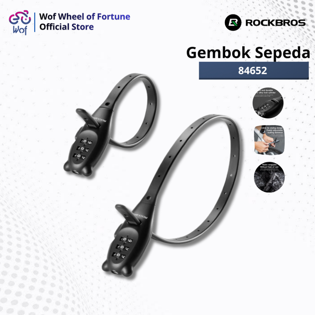 ROCKBROS 84652 Kunci Gembok Sepeda Motor Helm Portabel Pengikat Kabel Pengaman Anti Maling Kunci Tal