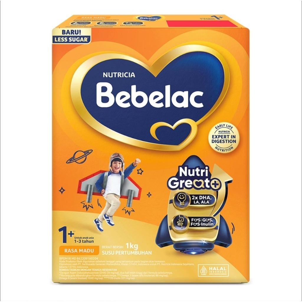 Bebelac 1 + GroGreat + Susu Bubuk Pertumbuhan Anak Madu 1Kg