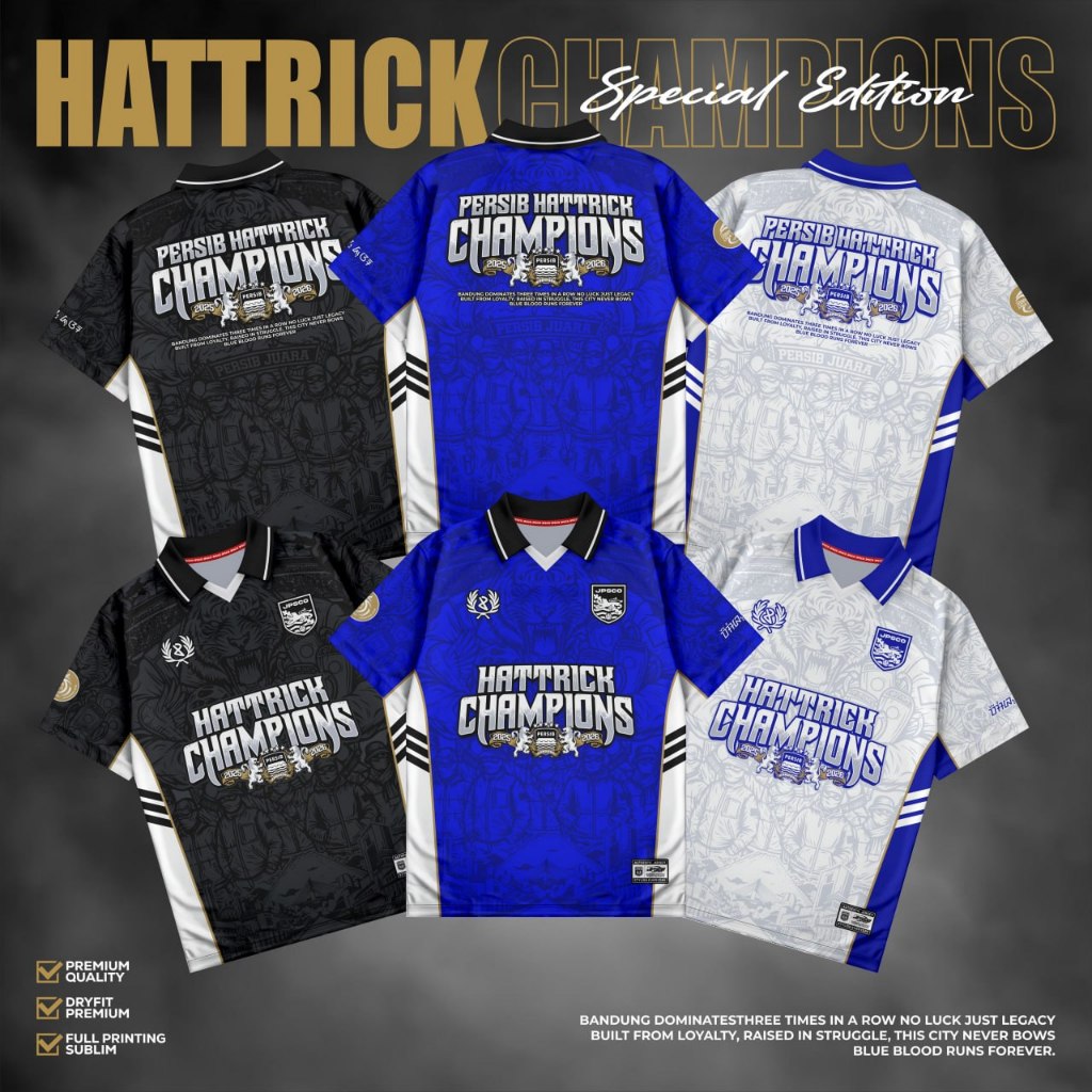 JERSEY VINTAGE PERSIB JUARA HATRICK // PERSIB SERIES // BOBOTOH // KAOS RETRO // BIVB // COME ON YOU