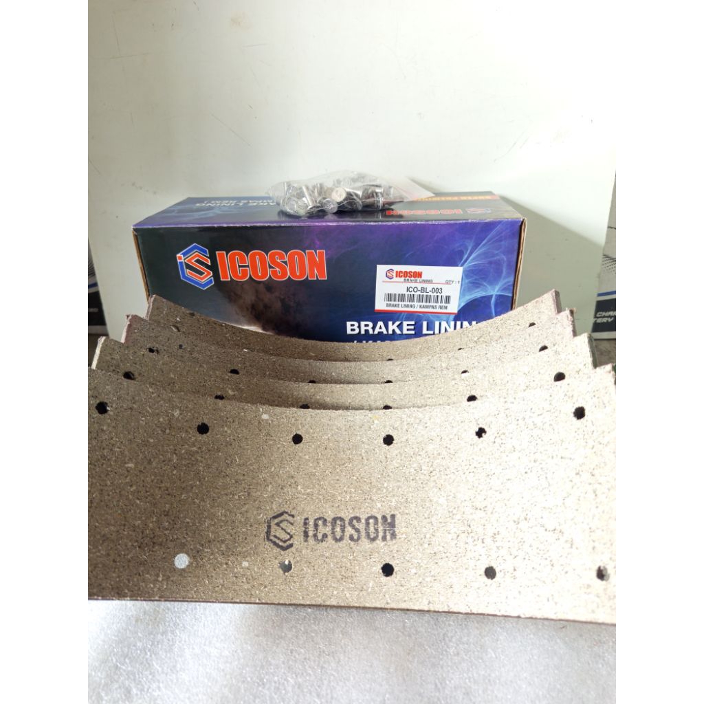 BRAKE LINING (DAUN KAMPAS REM) + RIVET MITSUBISHI PS135 ICOSON